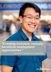 Quote from David Kim, Employment Specialist: "Creating inclusive, mutually beneficial employment opportunities."
