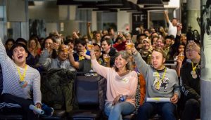 Crowd toasts at Growth Bash