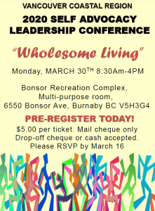 Wholesome Living Self Advocacy Leadership Conference poster