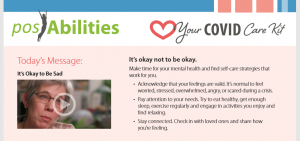 A screenshot of posAbilities' COVID Care Kit