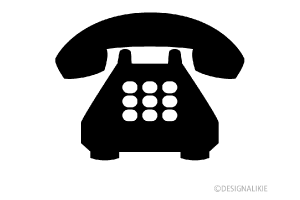 A black-and-white graphic of a telephone