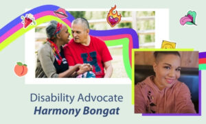Disability Advocate Harmony Bongat and graphics from the SIXpo festival