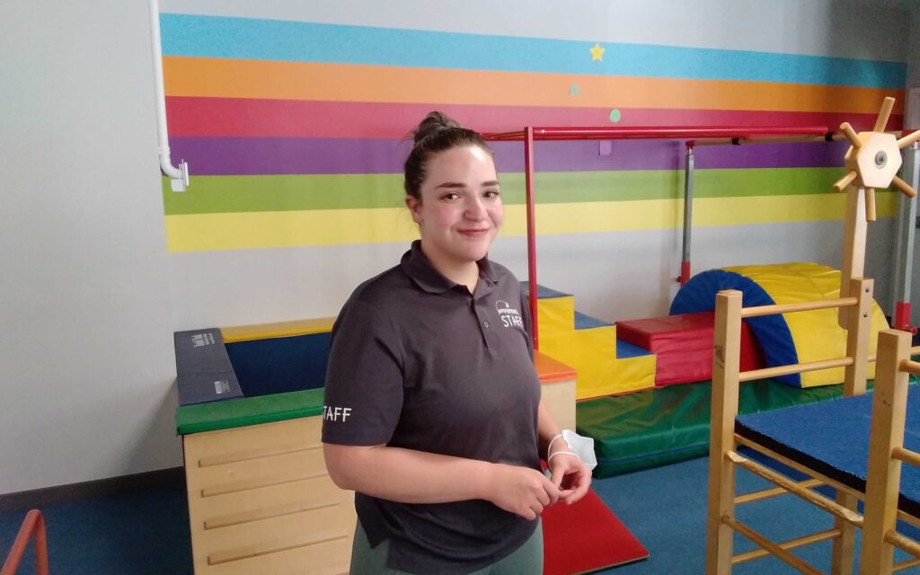 Natanya at work at Jump Gymnastics